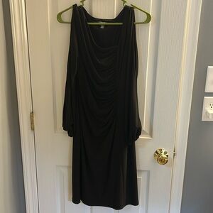 Chaps Black Dress - Asymmetrical Sheath